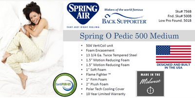 Clearance Mattress Only Spring O Pedic 500 Plush Mattress by Spring Air